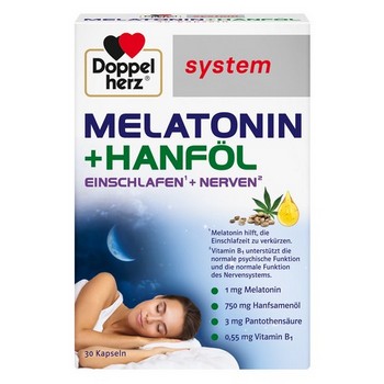 DOPPELHERZ Melatonin+Hanföl system Kapseln